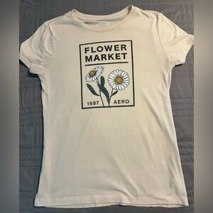 Aeropostale Classic Crew Tee in Cream